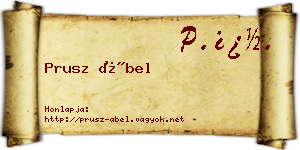 Prusz Ábel névjegykártya